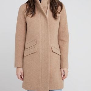 nwot J Crew Cocoon Italian Stadium-cloth Wool Coat, Sandstone Color